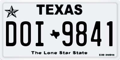 TX license plate DOI9841
