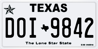 TX license plate DOI9842
