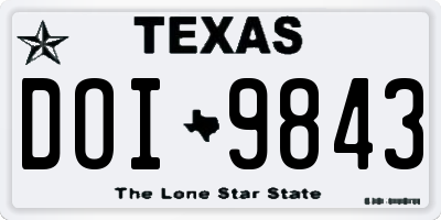 TX license plate DOI9843
