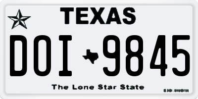 TX license plate DOI9845