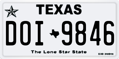 TX license plate DOI9846