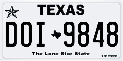 TX license plate DOI9848