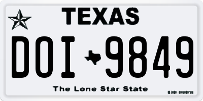 TX license plate DOI9849