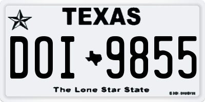 TX license plate DOI9855