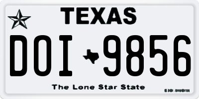 TX license plate DOI9856