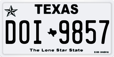 TX license plate DOI9857