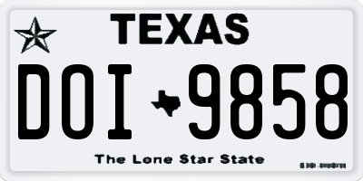TX license plate DOI9858