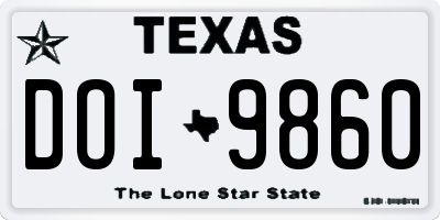 TX license plate DOI9860