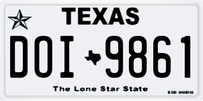 TX license plate DOI9861