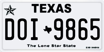 TX license plate DOI9865