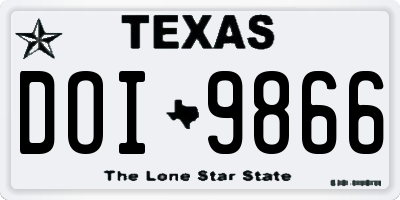 TX license plate DOI9866