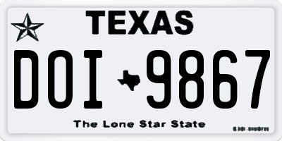 TX license plate DOI9867