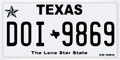 TX license plate DOI9869