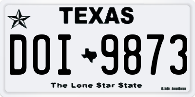 TX license plate DOI9873