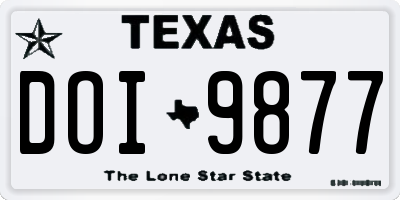 TX license plate DOI9877