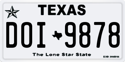 TX license plate DOI9878