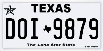 TX license plate DOI9879