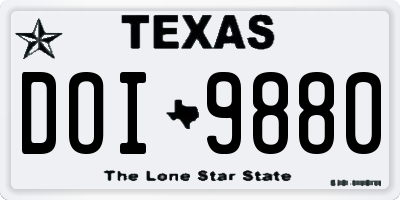 TX license plate DOI9880