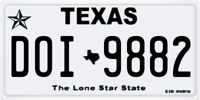 TX license plate DOI9882