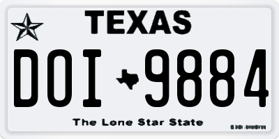 TX license plate DOI9884