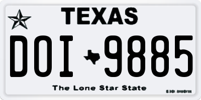 TX license plate DOI9885