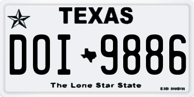 TX license plate DOI9886