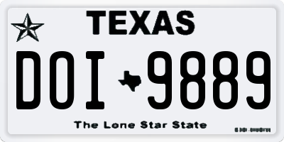 TX license plate DOI9889