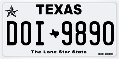TX license plate DOI9890