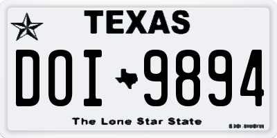 TX license plate DOI9894