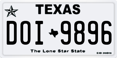 TX license plate DOI9896