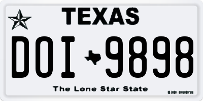 TX license plate DOI9898