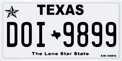 TX license plate DOI9899