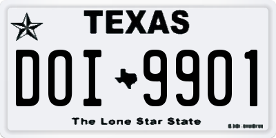 TX license plate DOI9901