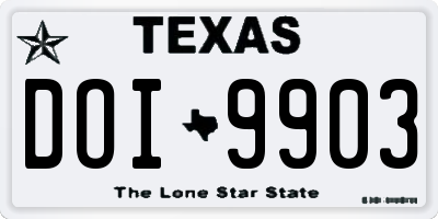 TX license plate DOI9903