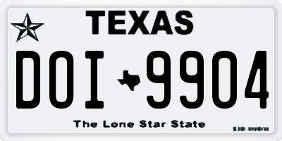 TX license plate DOI9904