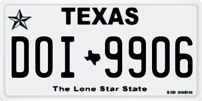 TX license plate DOI9906