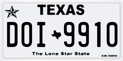 TX license plate DOI9910