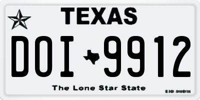 TX license plate DOI9912
