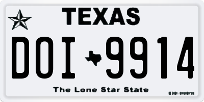 TX license plate DOI9914
