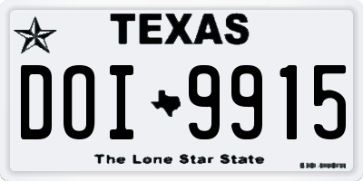 TX license plate DOI9915