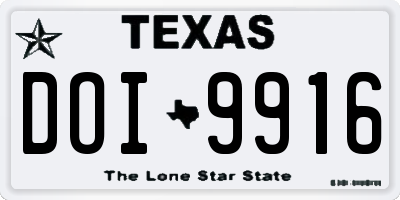 TX license plate DOI9916