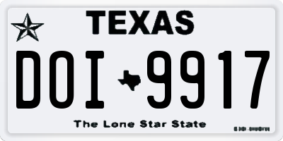 TX license plate DOI9917