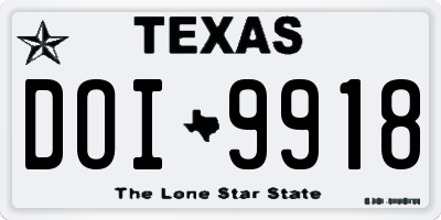 TX license plate DOI9918