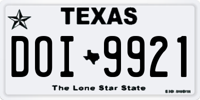 TX license plate DOI9921