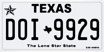 TX license plate DOI9929