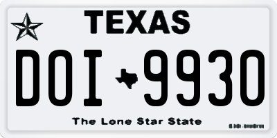 TX license plate DOI9930