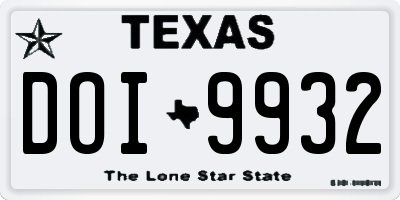 TX license plate DOI9932