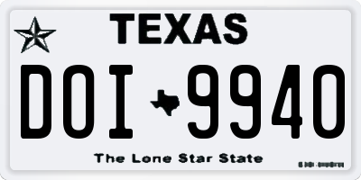 TX license plate DOI9940