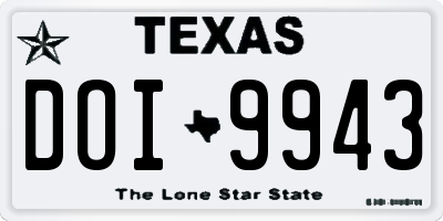 TX license plate DOI9943
