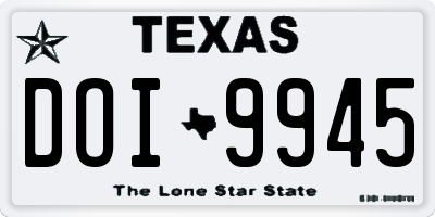 TX license plate DOI9945